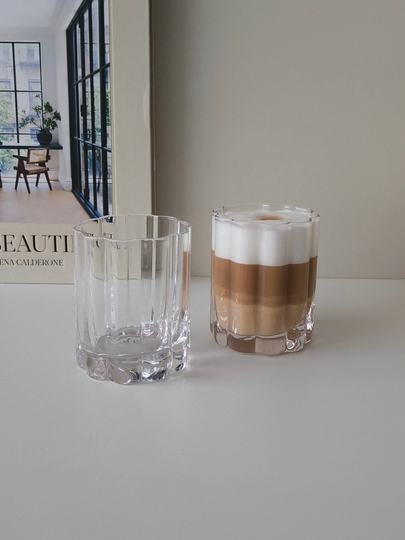 Luno drinkglas in bloemen design | 2 stuks | 220 ml