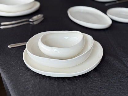 Bricard Barles 6 kişilik 25 parça beyaz yemek takımı