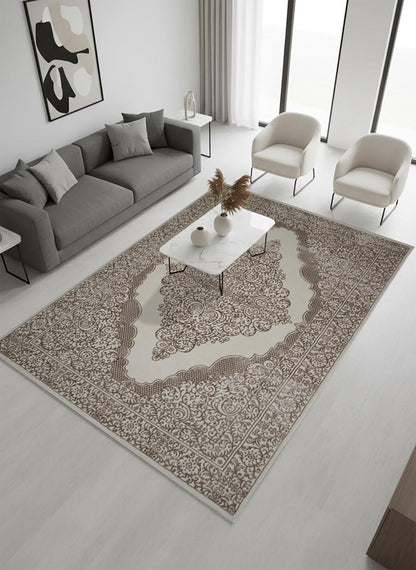 Zafiran Sand Taupe Vloerkleed