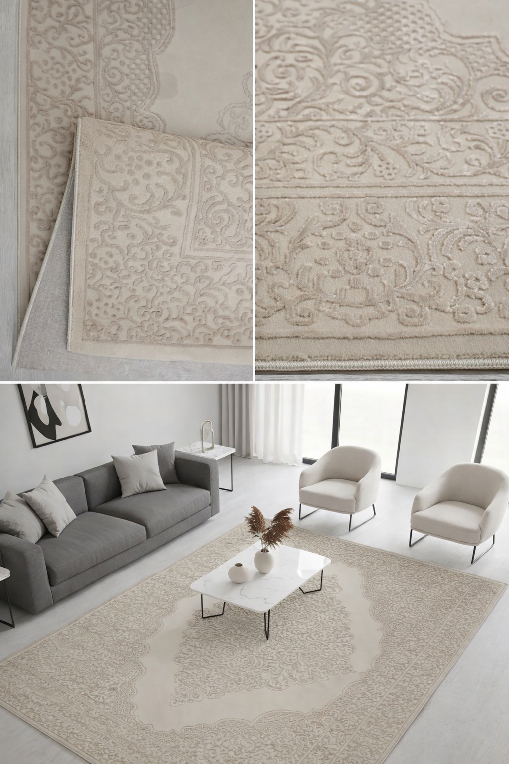 Zafiran Sand Beige Vloerkleed