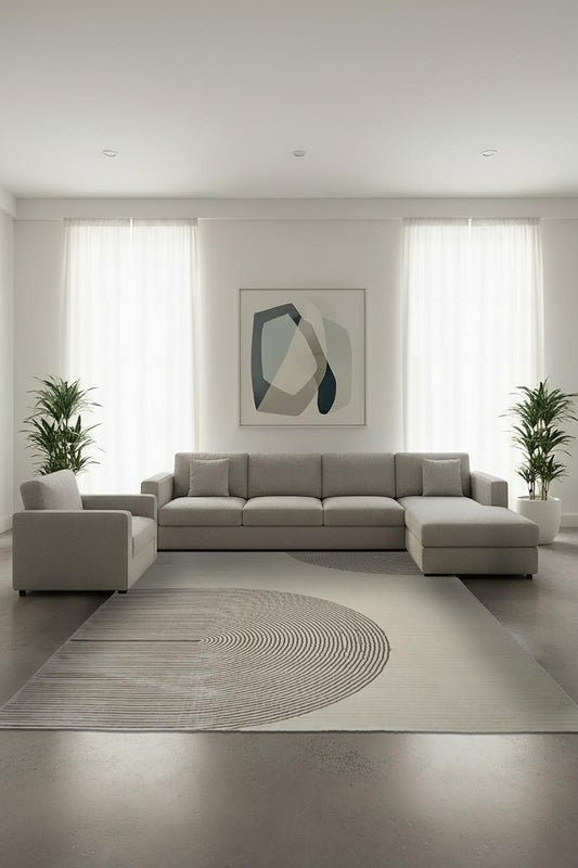 Senzo Ivory Sand Vloerkleed