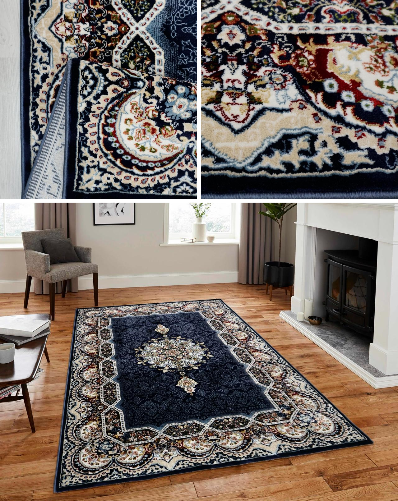 Darvesh Midnight Blue Vloerkleed