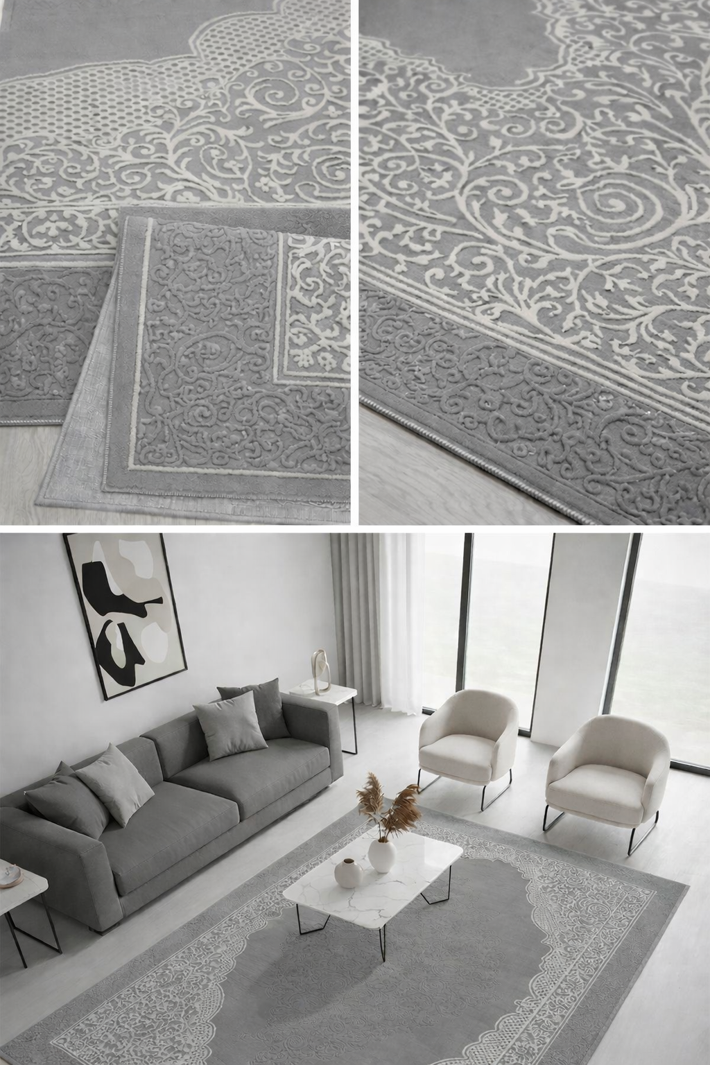 Zafiran Beige Grey Vloerkleed