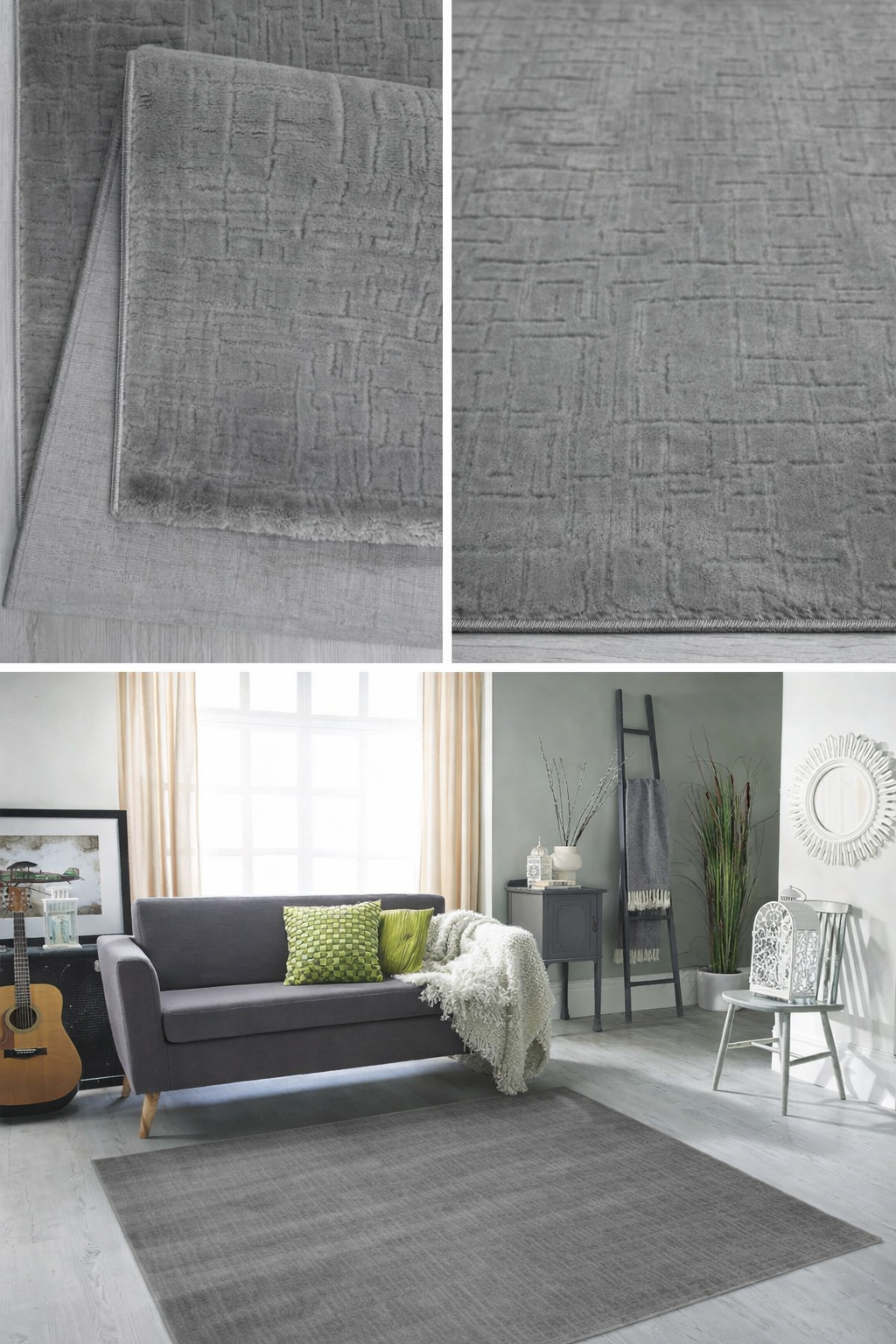 Elzar Graphite Grey Vloerkleed