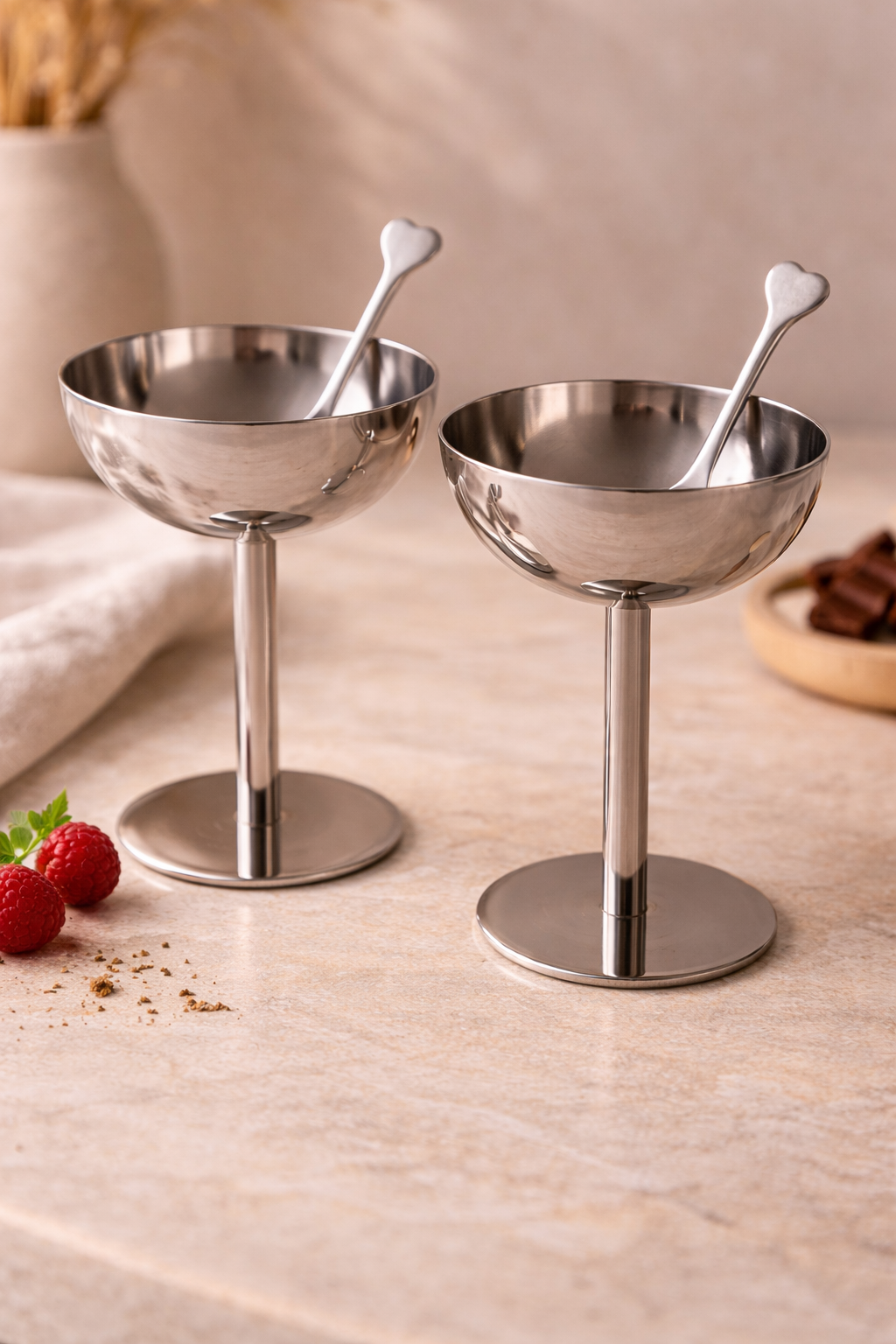 Aura rvs coupe | 2 stuks | 10 cm