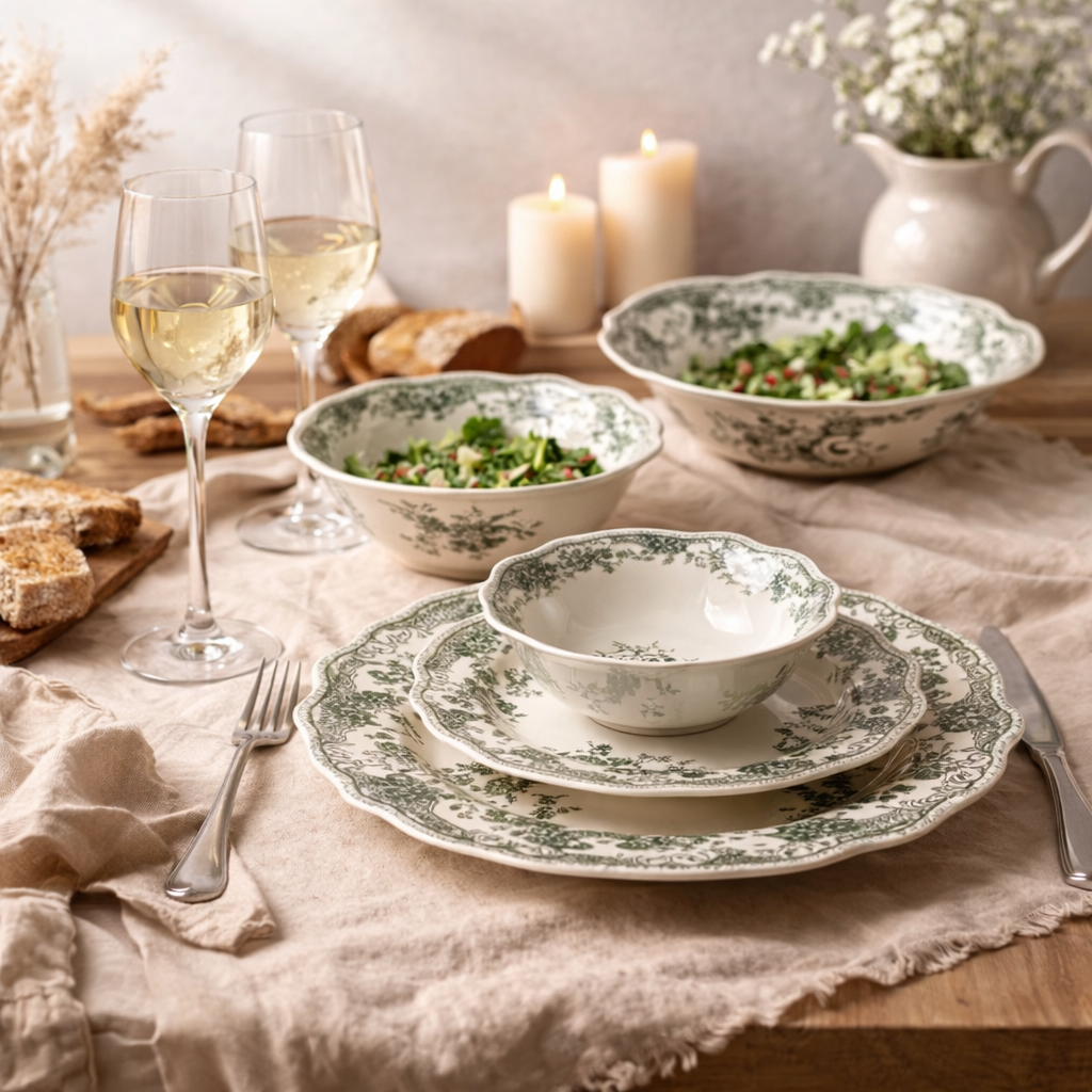 Vintage - Serviesset - 25 Delig - Groen