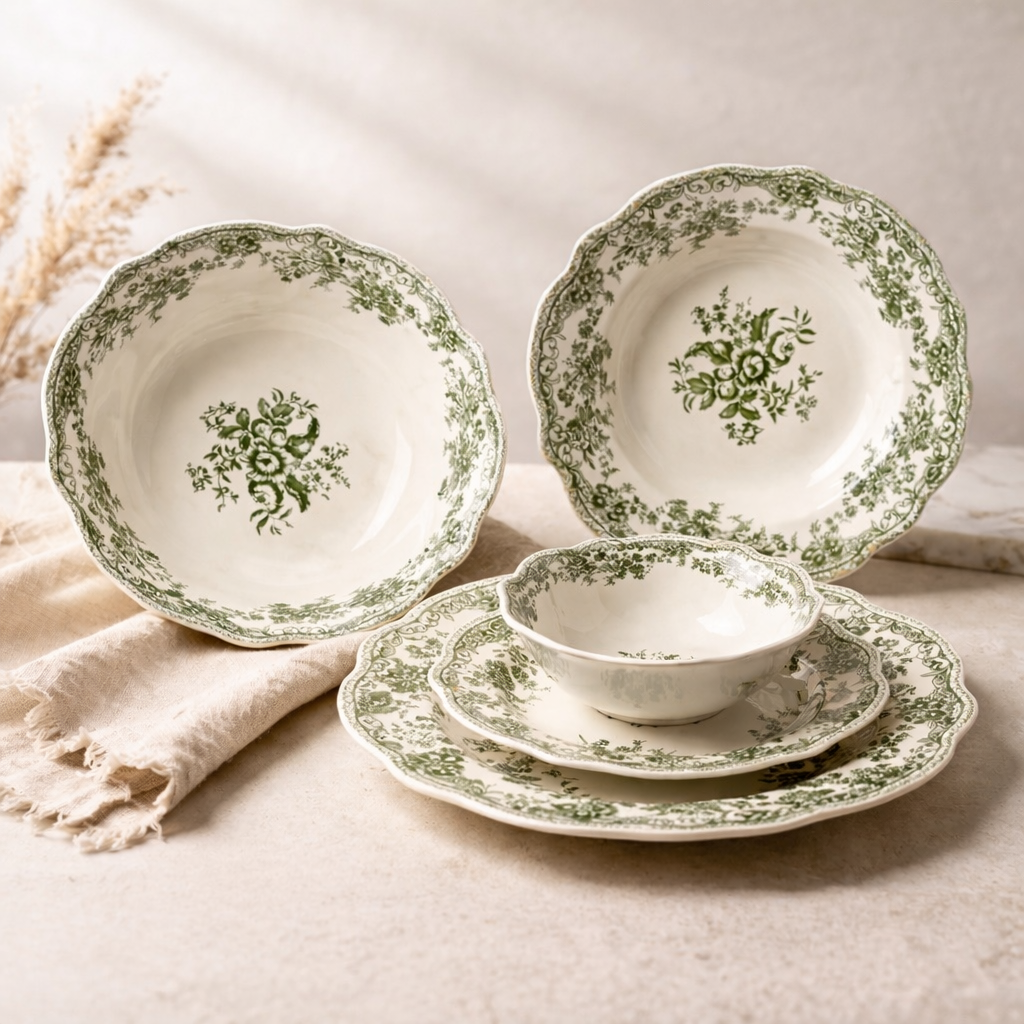 Vintage - Serviesset - 25 Delig - Groen