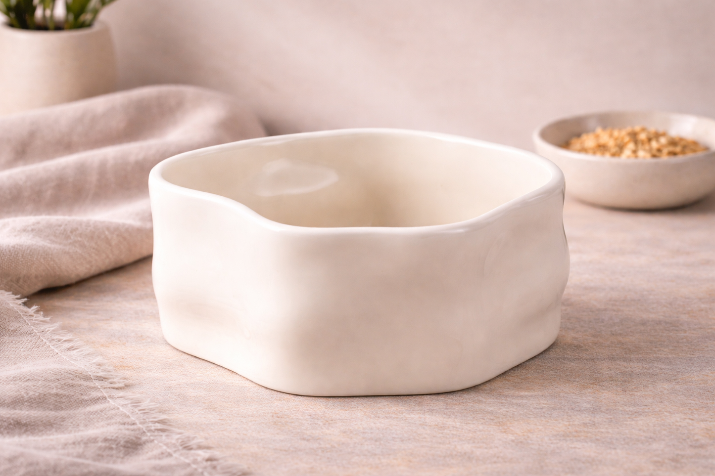 Nordic - Keramikschale Wave - Creme - 310 ml - 6 Stück