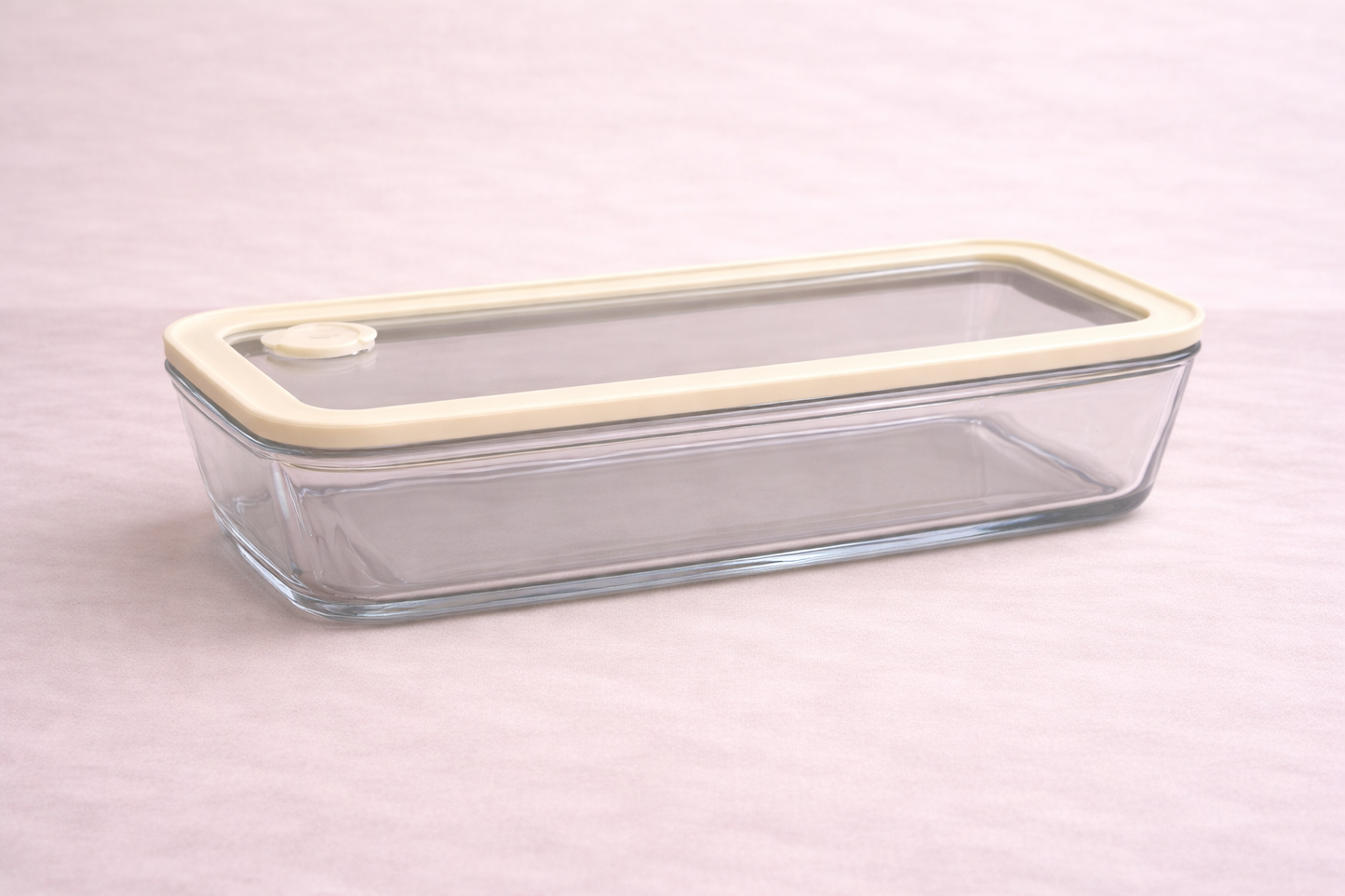 Vershoudbak Plat Lang |  1400ml | Beige-transparant