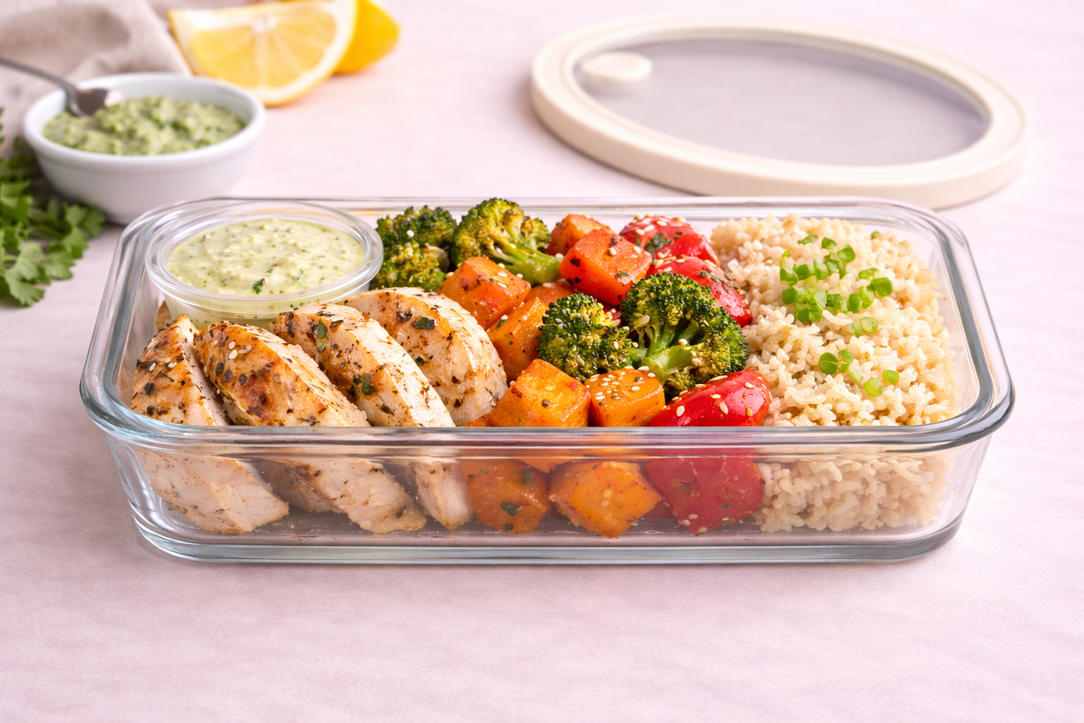 Vershoudbak Plat Lang |  700ml | Beige-transparant