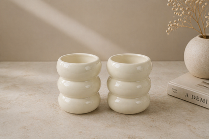 Wave Bubble Tasse - Creme - 2 Stück - 400ml