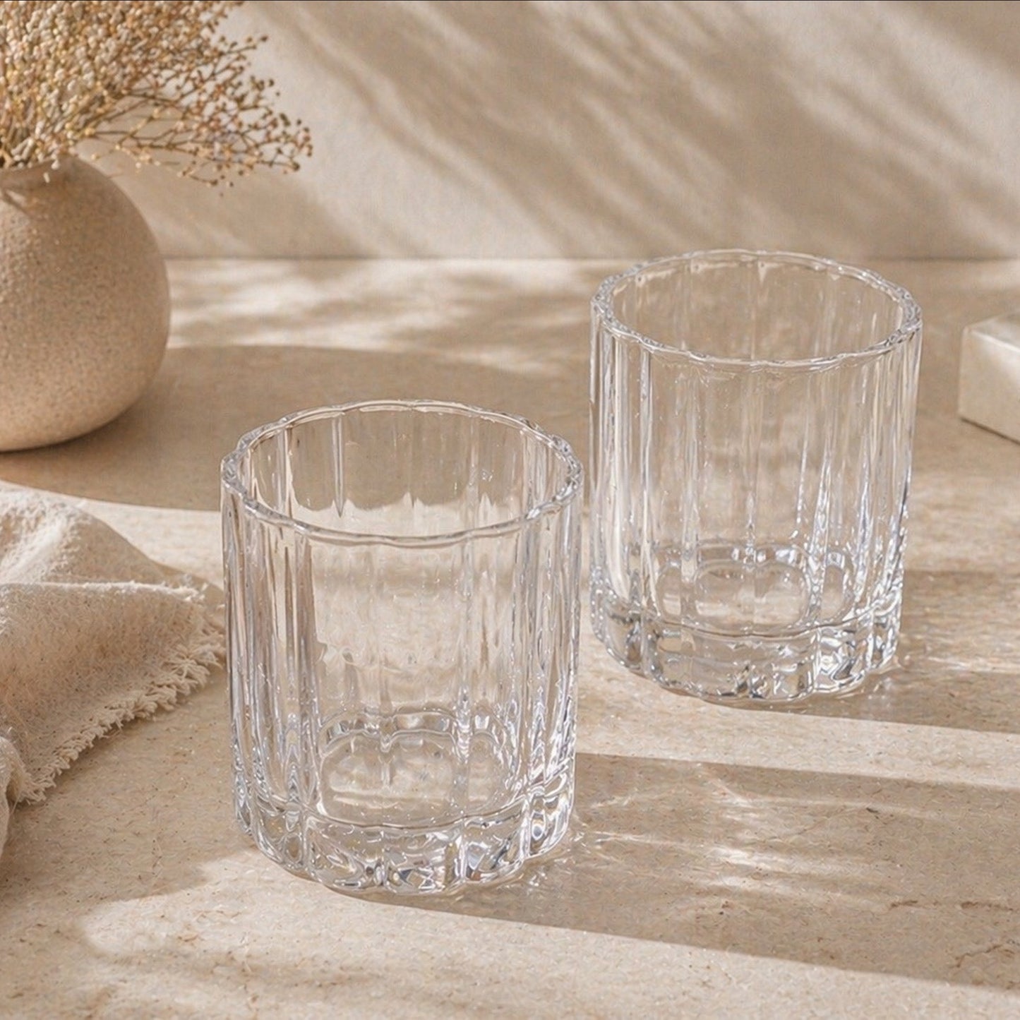 Luno drinkglas in bloemen design | 2 stuks | 220 ml