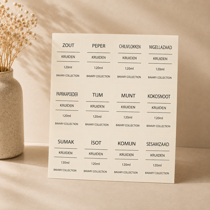 Kruidenpotten set - 13 delig - Met stickers