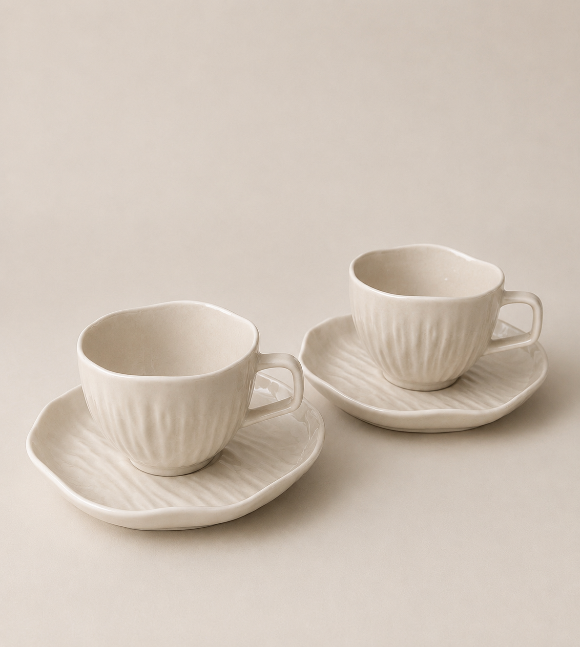 Cermico - Koffieset - Beige - 12 delig - 200ml