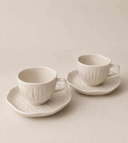 Cermico - Koffieset - Beige - 12 delig - 200ml