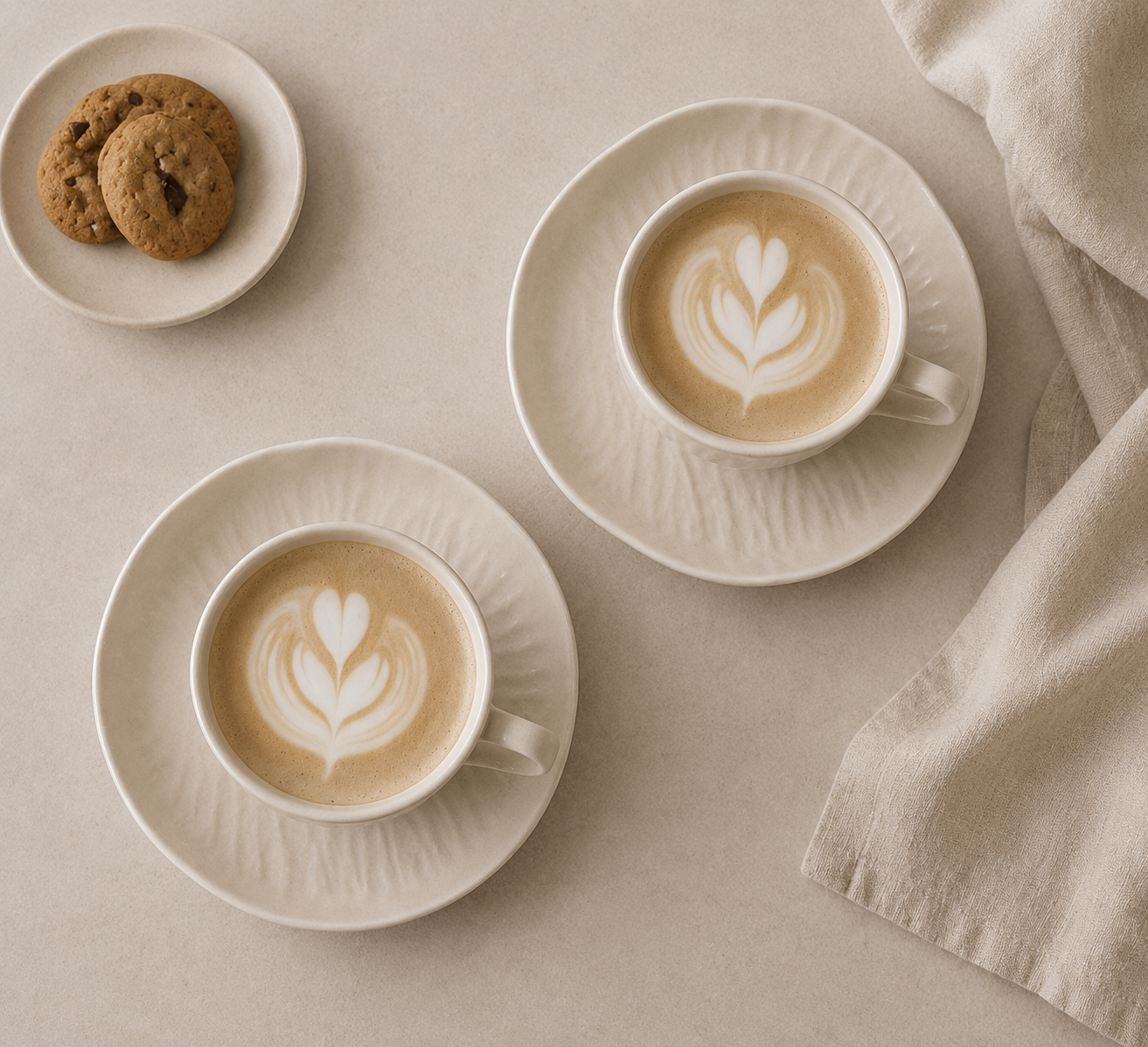 Cermico - Koffieset - Beige - 12 delig - 200ml