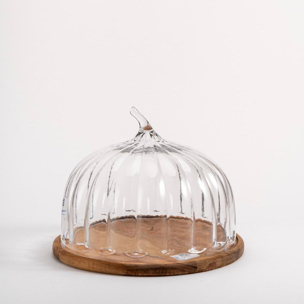 Pompoen borosilicaat acacia houten taartplateau | 30,5 cm