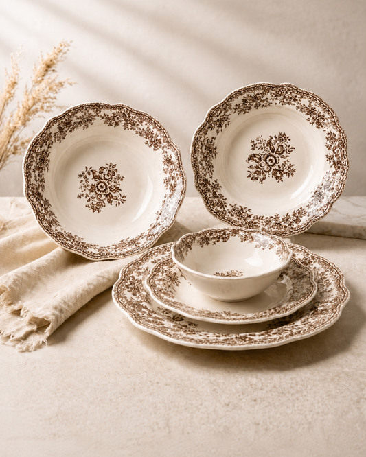 Vintage - Serviesset - 25 Delig - Taupe