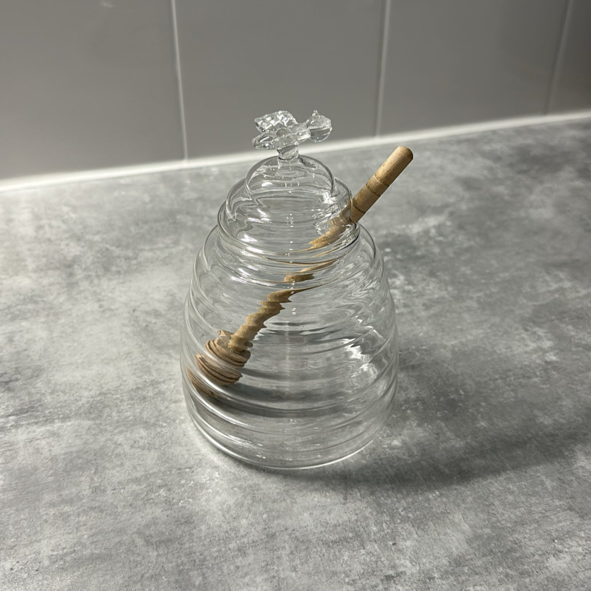 Miel-glazen Honingpot