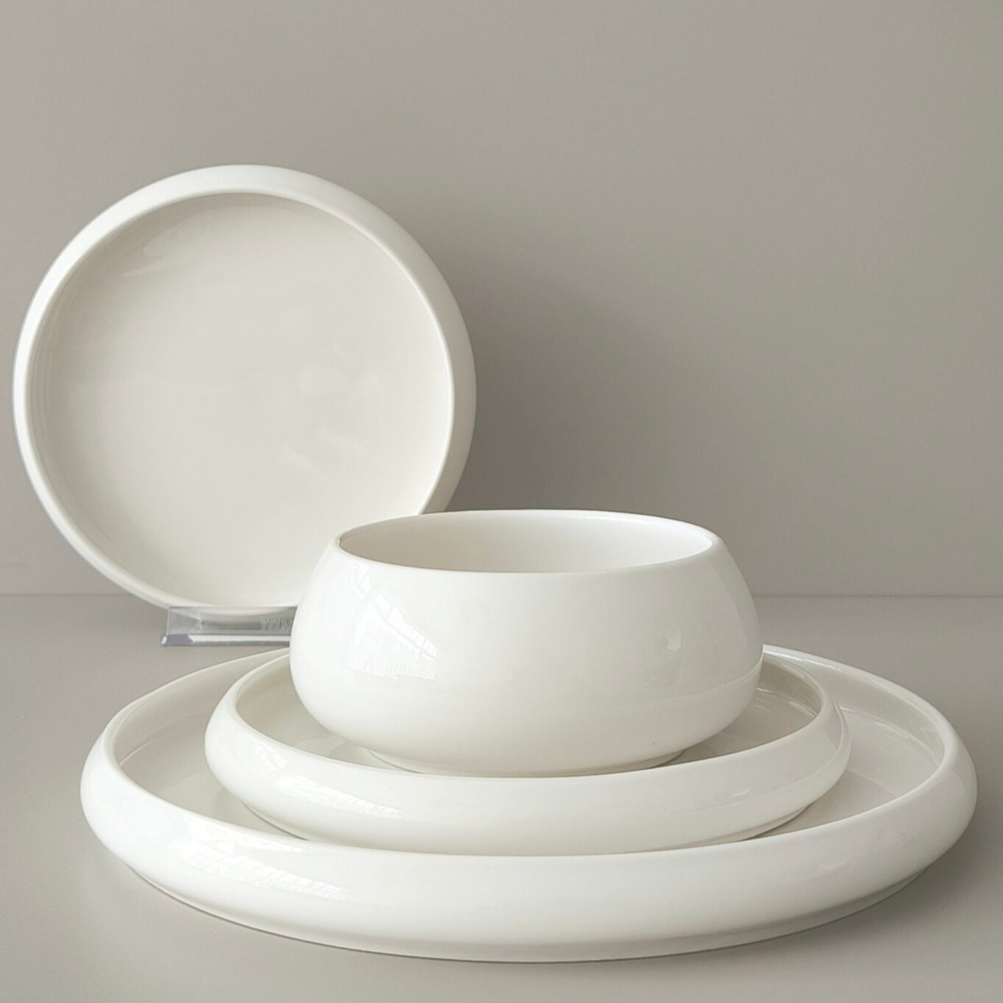 Chubby serviesset porselein | 24-delig voor 6 personen | wit