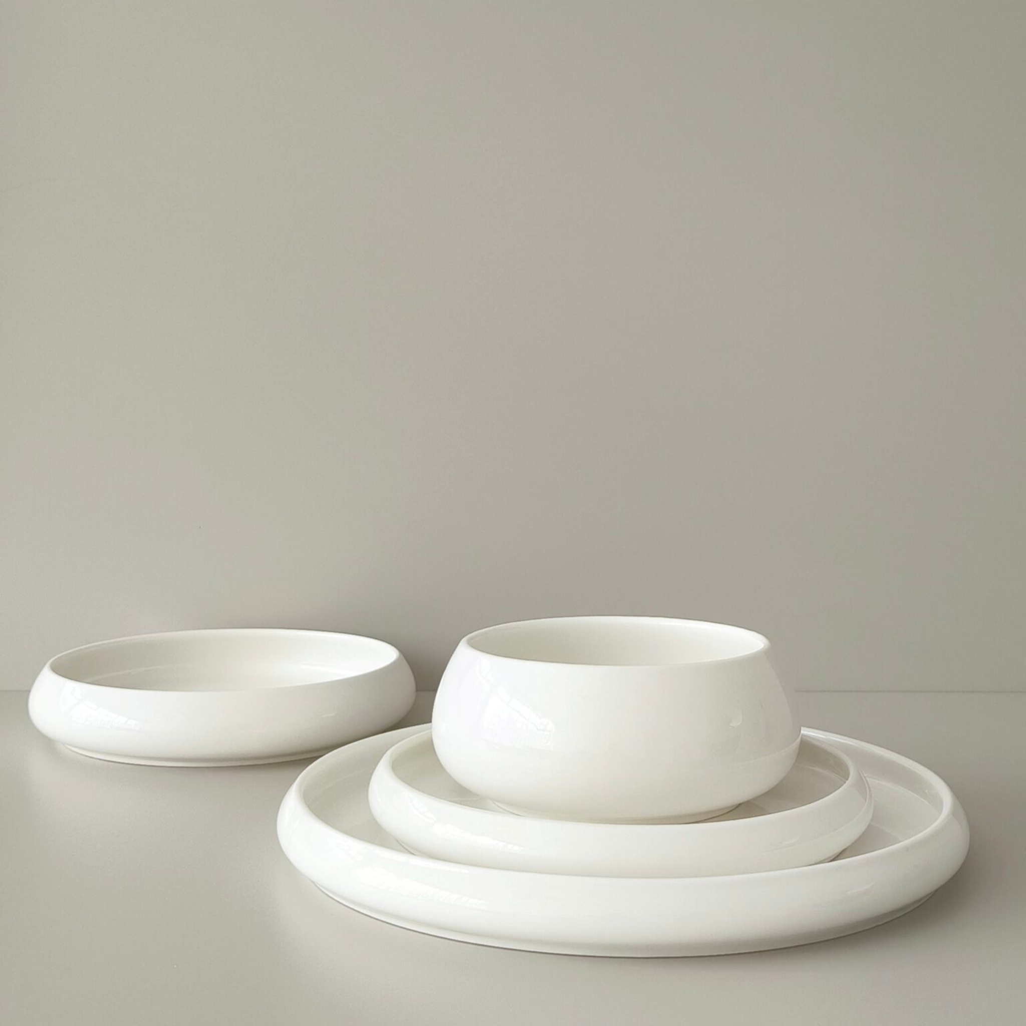 Chubby serviesset porselein | 24-delig voor 6 personen | wit