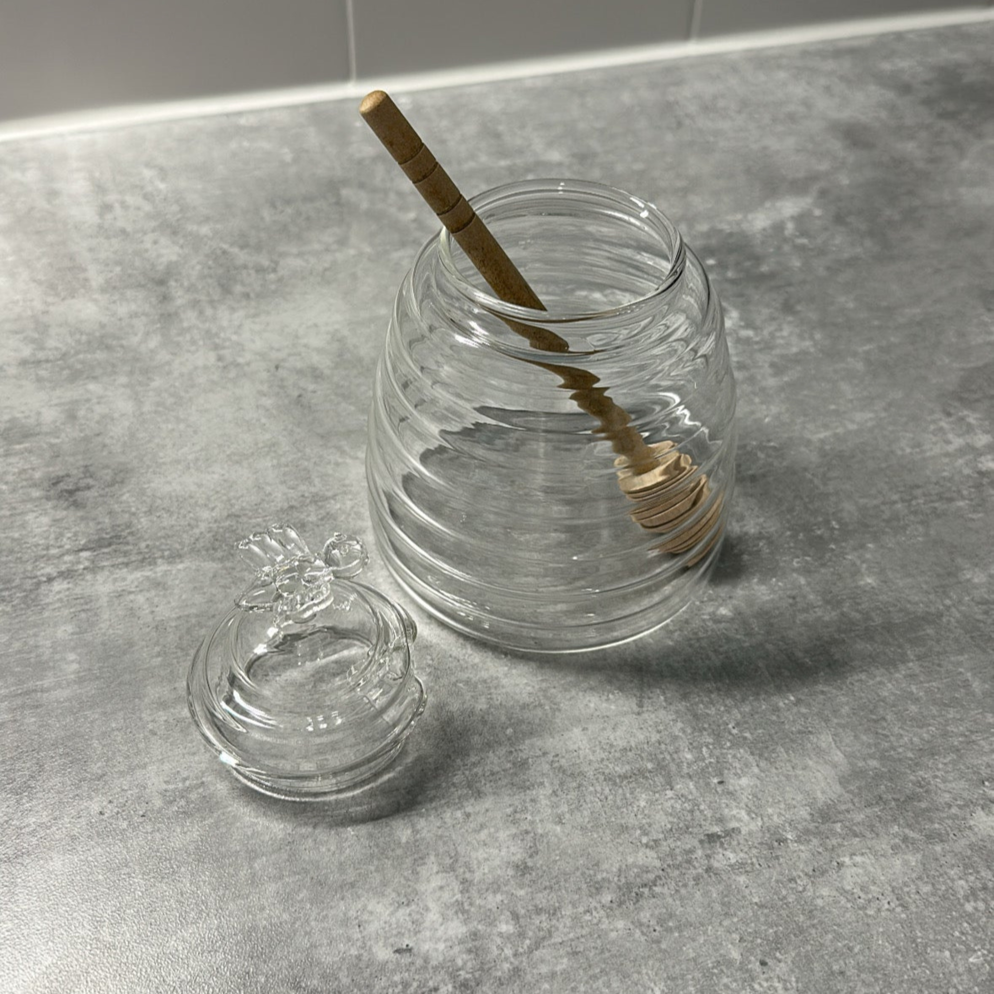 Miel-glazen Honingpot