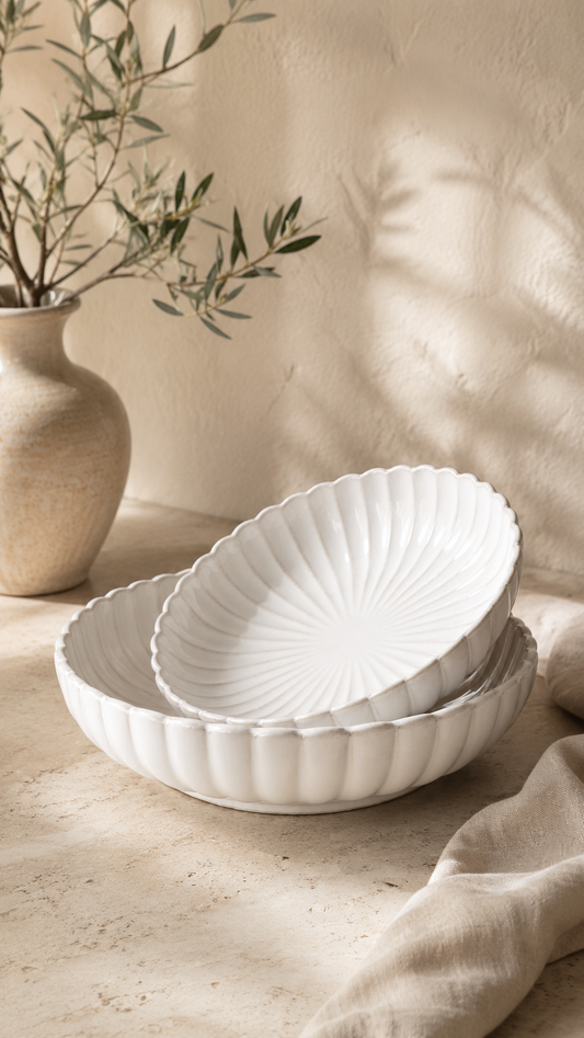 Bloomy Lotus Servierschale | 2 Stück | 24-28 cm